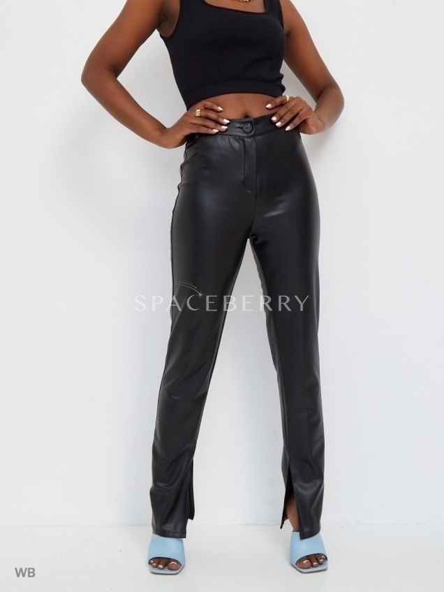 Женские кожаные брюки, штаны зауженные